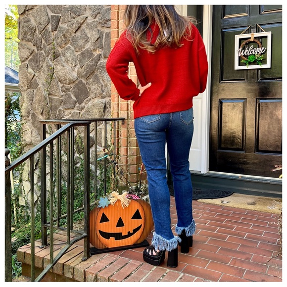#33 RUST FALL COWL NECK KNIT SWEATER 
Perfect sweater to start fall with! - Picture 6 of 6